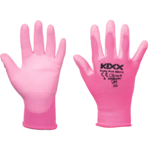 PRETTY PINK – brezšivne rokavice s poliuretanskim premazom